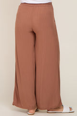 Camel Wide Leg Lightweight Maternity Pants