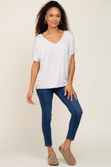 Light Grey V-Neck Dolman Sleeve Top