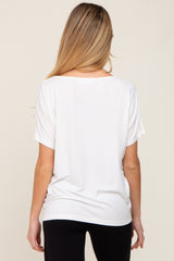 Ivory V-Neck Maternity Dolman Sleeve Top