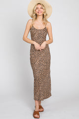 Black Animal Print Sleeveless Maternity Maxi