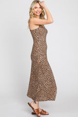 Black Animal Print Sleeveless Maxi