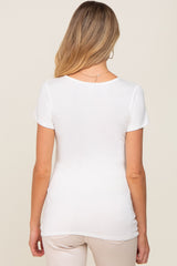 White Wrap Front Maternity/Nursing Top