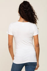 White Wrap Front Nursing Top