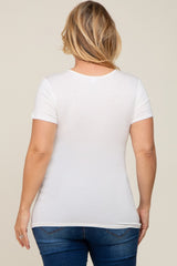 White Wrap Front Plus Maternity/Nursing Top