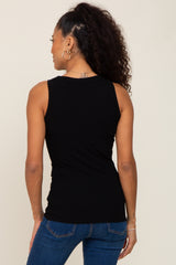 Black Ribbed Basic Tank Top