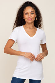 White Basic V-Neck Tee