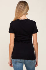 Black Basic V-Neck Maternity Tee