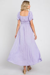 Lavender Puff Sleeve Maxi Dress