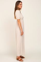 Cream Puff Sleeve Maxi Dress