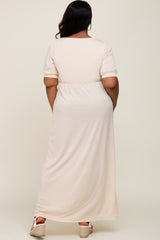 Cream Puff Sleeve Maxi Plus Dress