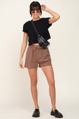 Mocha Drawstring Shorts