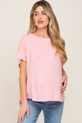 Light Pink Oversized Boxy Maternity Top