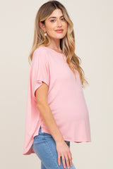 Light Pink Oversized Boxy Maternity Top