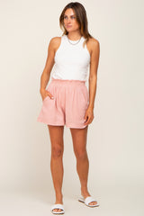 Light Pink Cotton Gauze Shorts