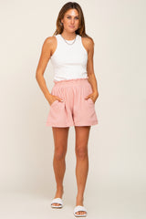 Light Pink Cotton Gauze Shorts