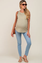 Light Blue Raw Hem Maternity Skinny Jeans