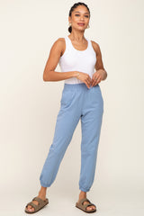 Blue Basic Pocketed Sweatpants