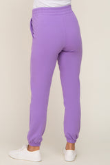 Lavender Basic Pocketed Maternity Sweatpants