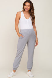 Heather Grey Basic Pocketed Maternity Sweatpants