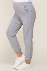 Heather Grey Basic Pocketed Maternity Sweatpants