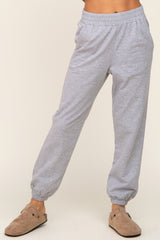 Heather Grey Basic Pocketed Sweatpants