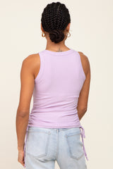 Lavender Ruched Tie Tank Top