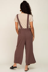 Brown Sleeveless Cropped Jumpsuit