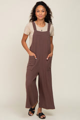 Brown Sleeveless Cropped Jumpsuit