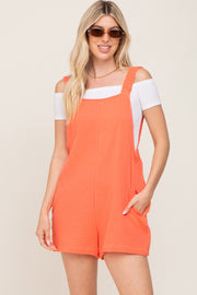 Coral Square Neck Elastic Strap Romper