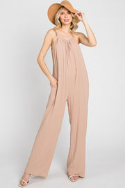 Taupe Halter Neck Jumpsuit