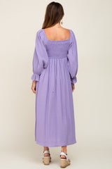 Lavender Gauze Smocked Midi Dress