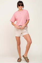 Pink Oversized Basic Tee