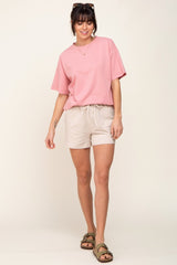 Pink Oversized Basic Tee