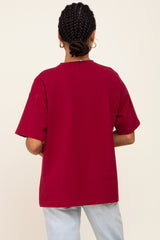 Burgundy Oversized Basic Tee