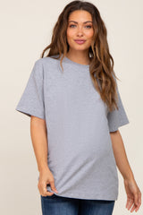 Heather Grey Oversized Basic Maternity Tee