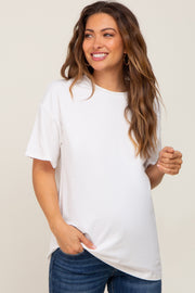 Ivory Oversized Basic Maternity Tee