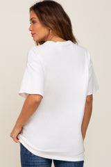 Ivory Oversized Basic Maternity Tee