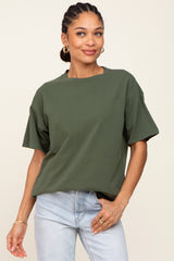 Olive Oversized Basic Tee