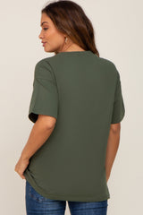 Olive Oversized Basic Maternity Tee