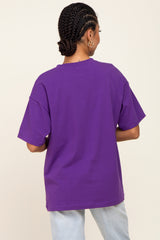 Purple Oversized Basic Tee