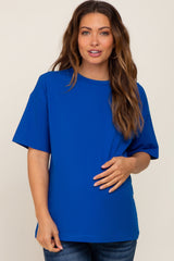 Royal Blue Oversized Basic Maternity Tee