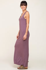 Mauve Basic Sleeveless Maxi Dress