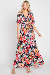 Multi-Color Floral Print Maternity/Nursing Dress