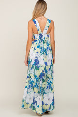 Mint Green Floral Cut Out Maternity Maxi Dress