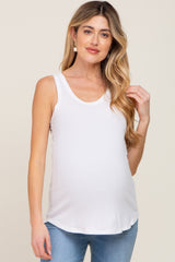 White Maternity Tank Top