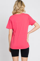 Pink Basic Front Pocket T-Shirt