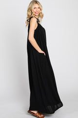 Black Tie Strap Wide Leg Jumpsuit