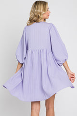 Lavender Textured Stripe Babydoll Dress