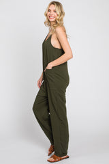 Green Front Pocket Jumpsuit