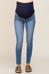 Blue Basic Maternity Skinny Jeans